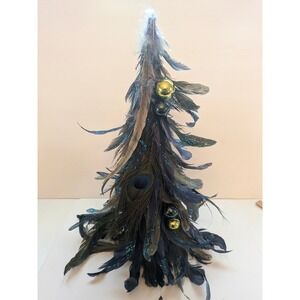 VintageFeather Christmas Tree Topper Peacock Accents Ornaments